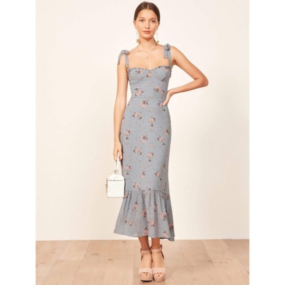 REFORMATION Nikita Blue Midi Dress Avignon Floral